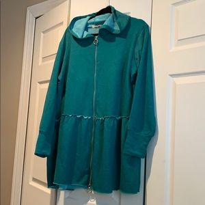 Teal hooded zip up from Z Avenue USA 1XL